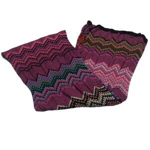 Missoni Italy Zick Zack Knit Wool Colorful Zigzag Scarf Wool Luxury Size OS
